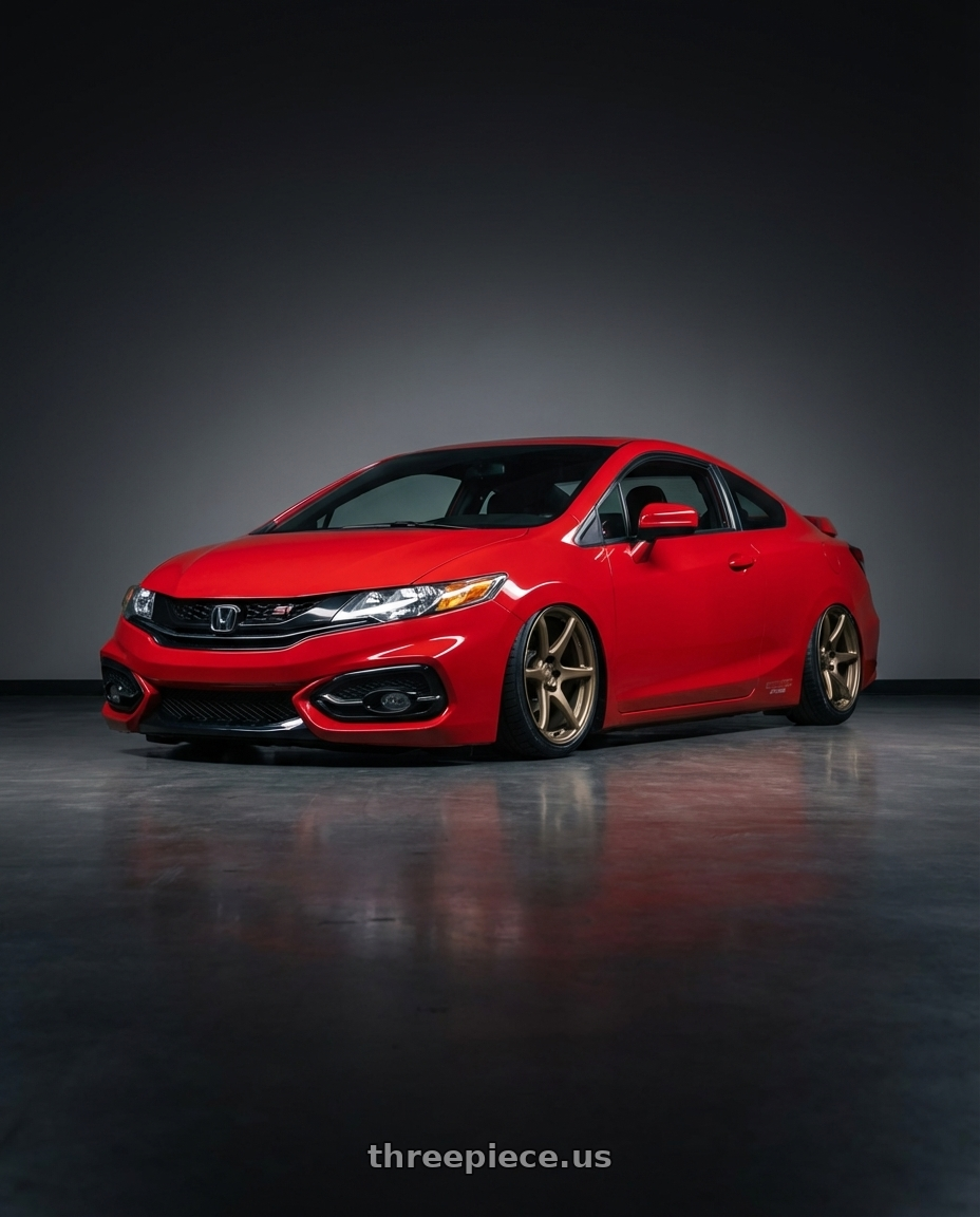 2015 Honda Civic Si with Kansei K11B Tandem 5x114.3 18x9 12 Bronze wheels