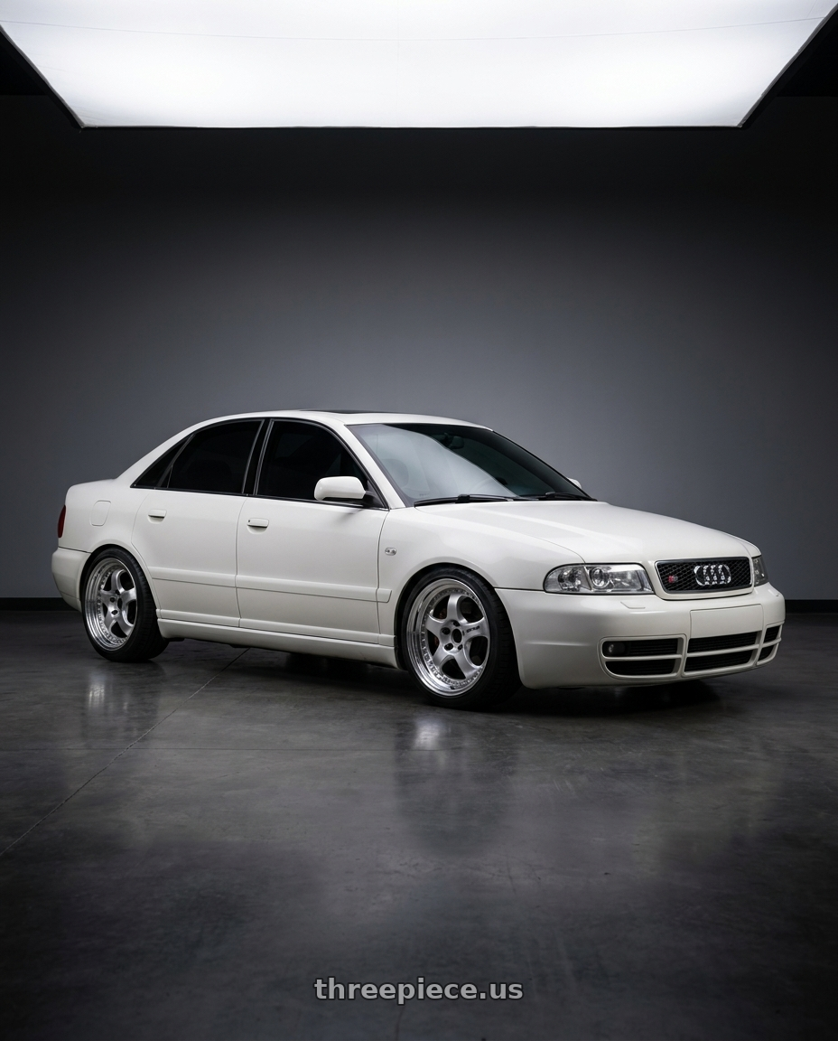 2001 Audi s4 with Work Meister S1 3P 5x112 18x8.5+29 A Disk Silver wheels