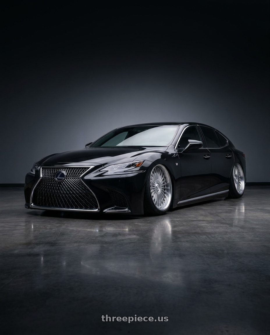 2022 Lexus LS500 F Sport with MRR VP4  20x8.5 +20-45 Silver Machined Lip wheels