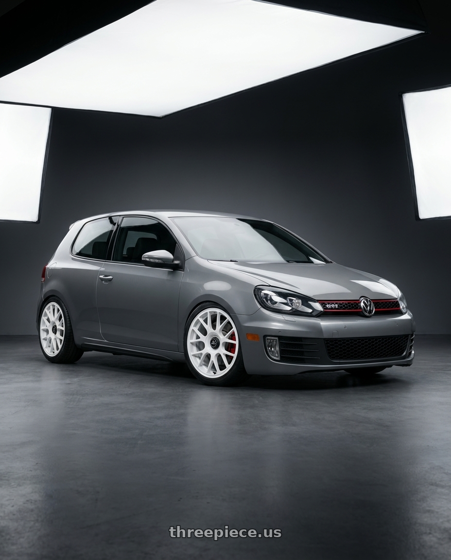 2013 Volkswagen GTI MK6 with fifteen52 APEX 5x112 / 5x120 18x8.5 +35 RALLY WHITE (GLOSS WHITE) wheels