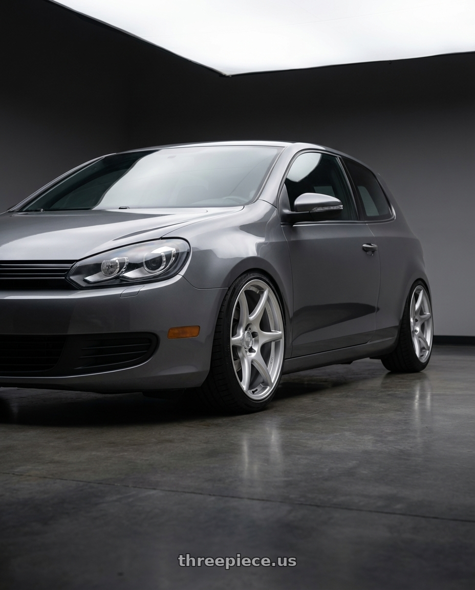 2013 Volkswagen GTI MK6 with Kansei K11S Tandem 5X112 18x8.5 35 Hyper Silver wheels