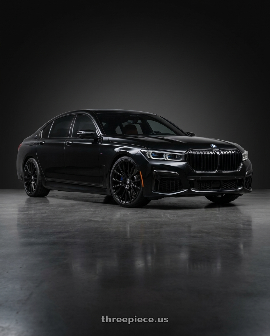 2020 bmw m760i with TOUREN TR92 3292 5x120 20x10.5 +35 GLOSS BLACK wheels