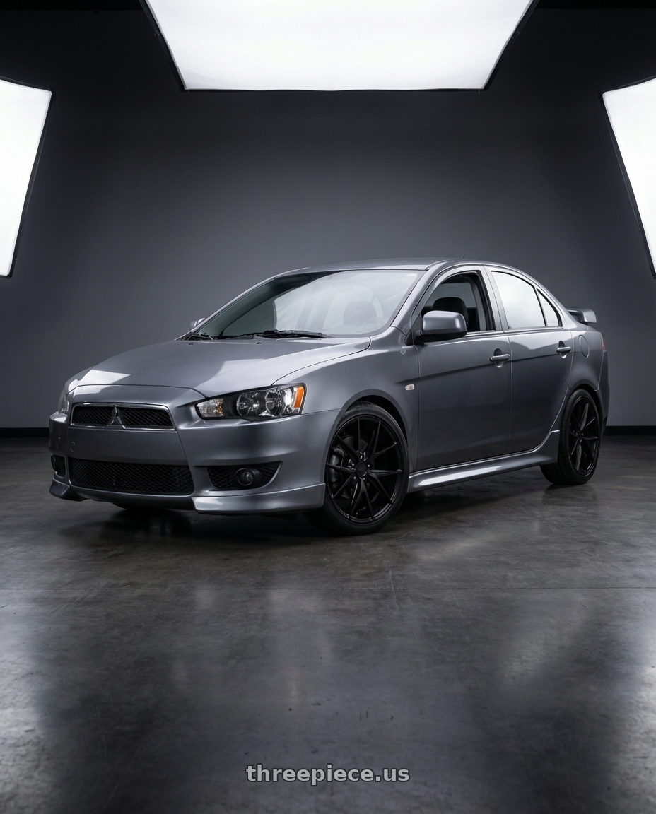 2014 Mitsubishi Lancer Ralliart with Niche 1PC M117 MISANO 5X114.3 18X8 +42 MATTE BLACK wheels