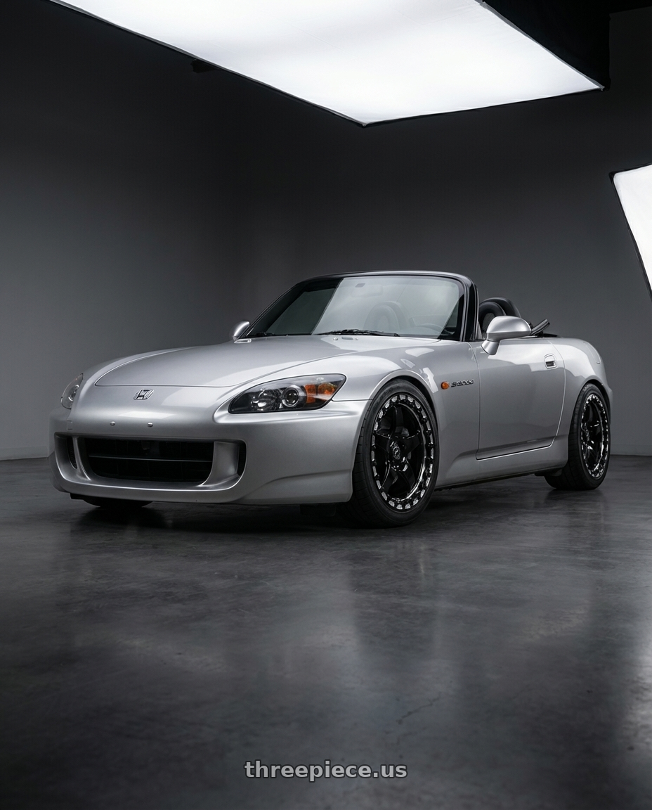 2009 Honda S2000 with Forgestar D5 Beadlock 5x114.3 17x10 0 Gloss Black Machined wheels