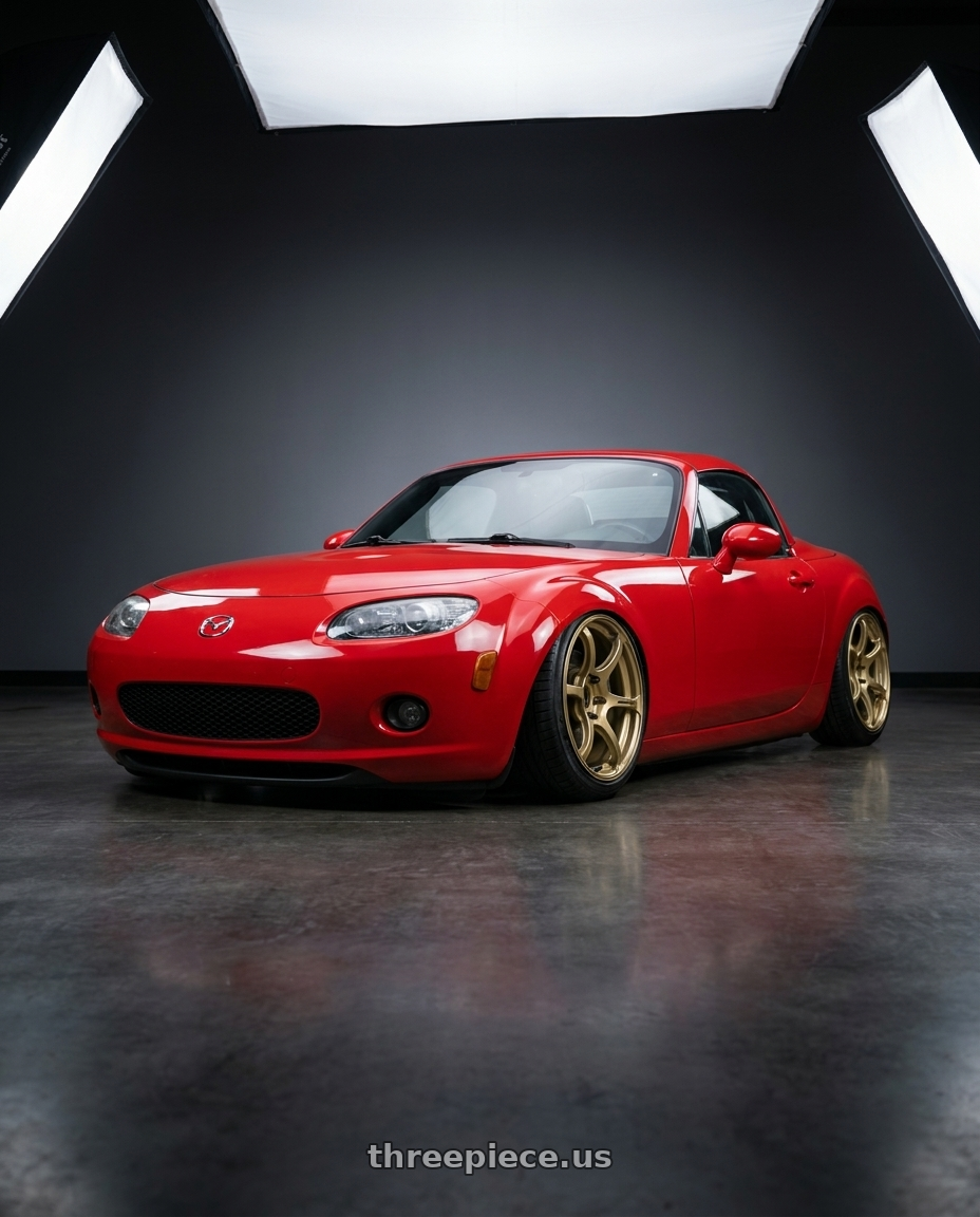 2012 Mazda MX-5 Miata NC with Advan RGIII 5x114.3 17x8.5+31 Gold wheels