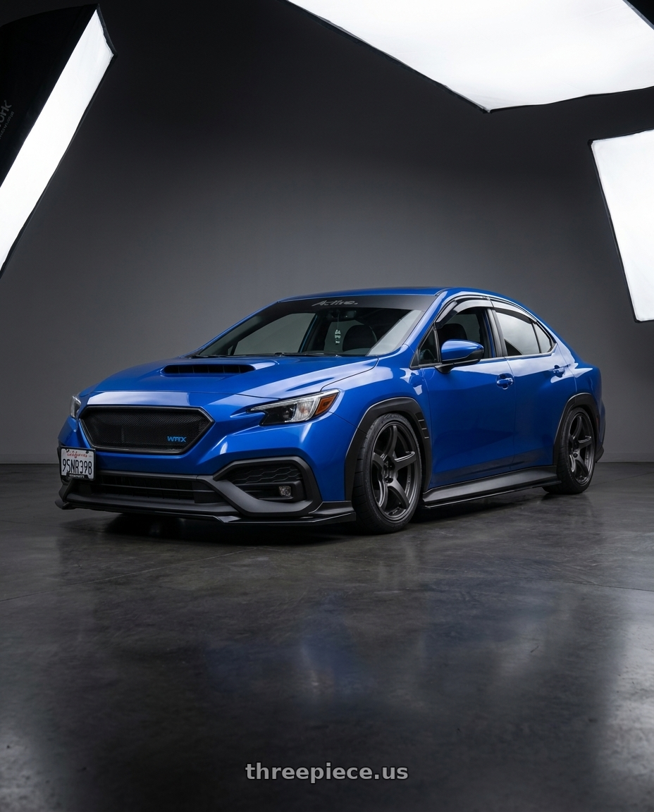 2023 subaru wrx with Work Emotion T5r 5x114.3 18x9.5 +30 Matte Graphite wheels
