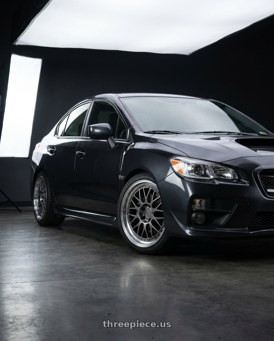 2016 subaru wrx premium dark with Aodhan AH02 5x114.3 18x9.5+30 Hyper Black w/ Machined Lip wheels