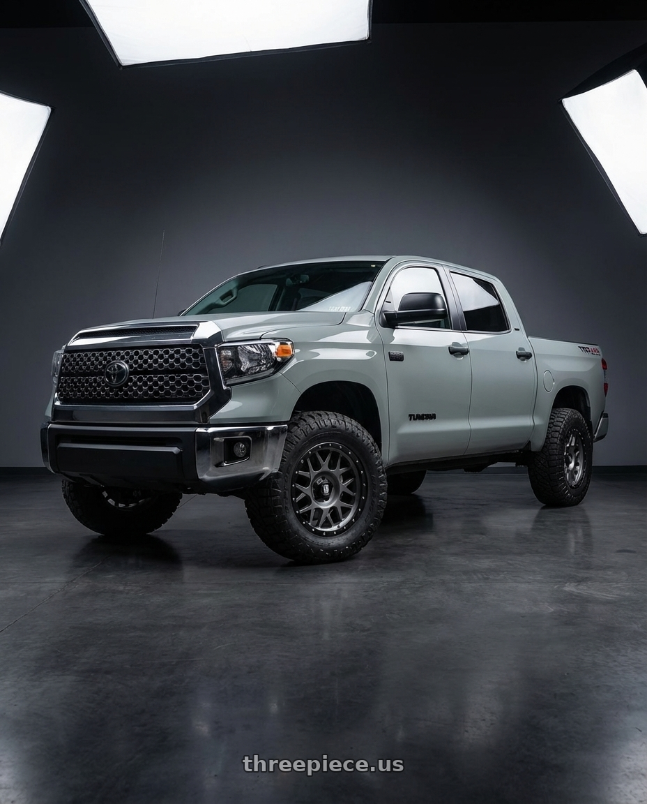 2018 Toyota Tundra with XD XD127 BULLY 5X150 20X9 +0 MATTE GRAY BLACK RING wheels