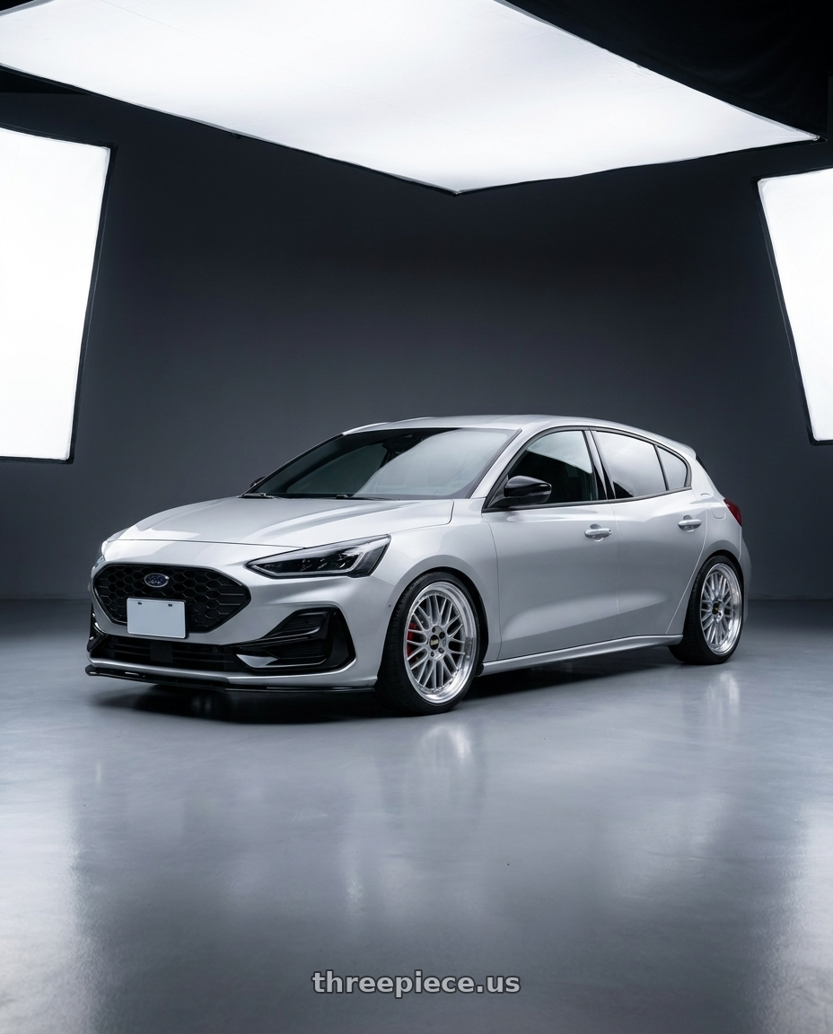 2023 ford focus silver with BBS LM 5x114.3 18x8.5+38 Diamond Silver wheels