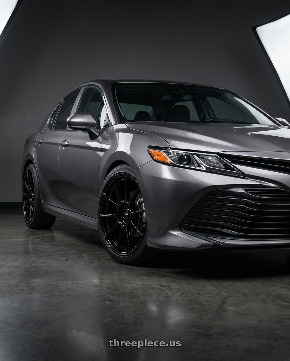 2018 Toyota Camry L with Enkei TS-V 5x114.3 18x8+45 Gloss Black wheels