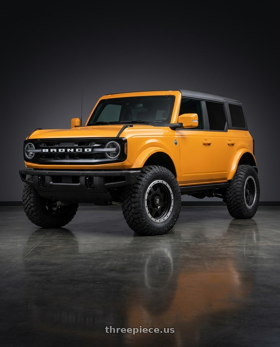2024 Ford Bronco with XD XD125 6X139.7 20X9 +18 MATTE BLACK WITH MACHINED REINFORCING RING wheels