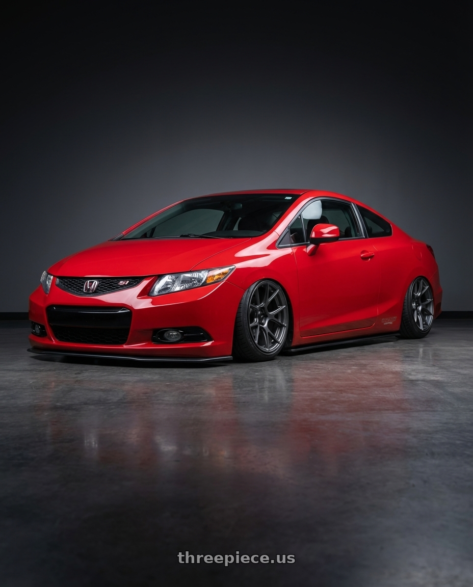 2015 Honda Civic Si with Konig Ampliform 5x114.3 18x10+20 Dark Metallic Graphite wheels