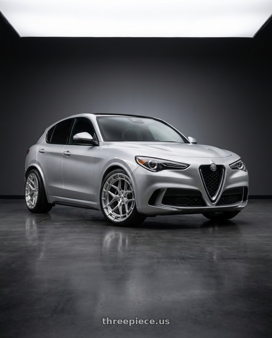 2017 Alfa Romeo Stelvio with VOSSEN HFX-1 6X135 22x9.5 +20 SILVER POLISHED wheels