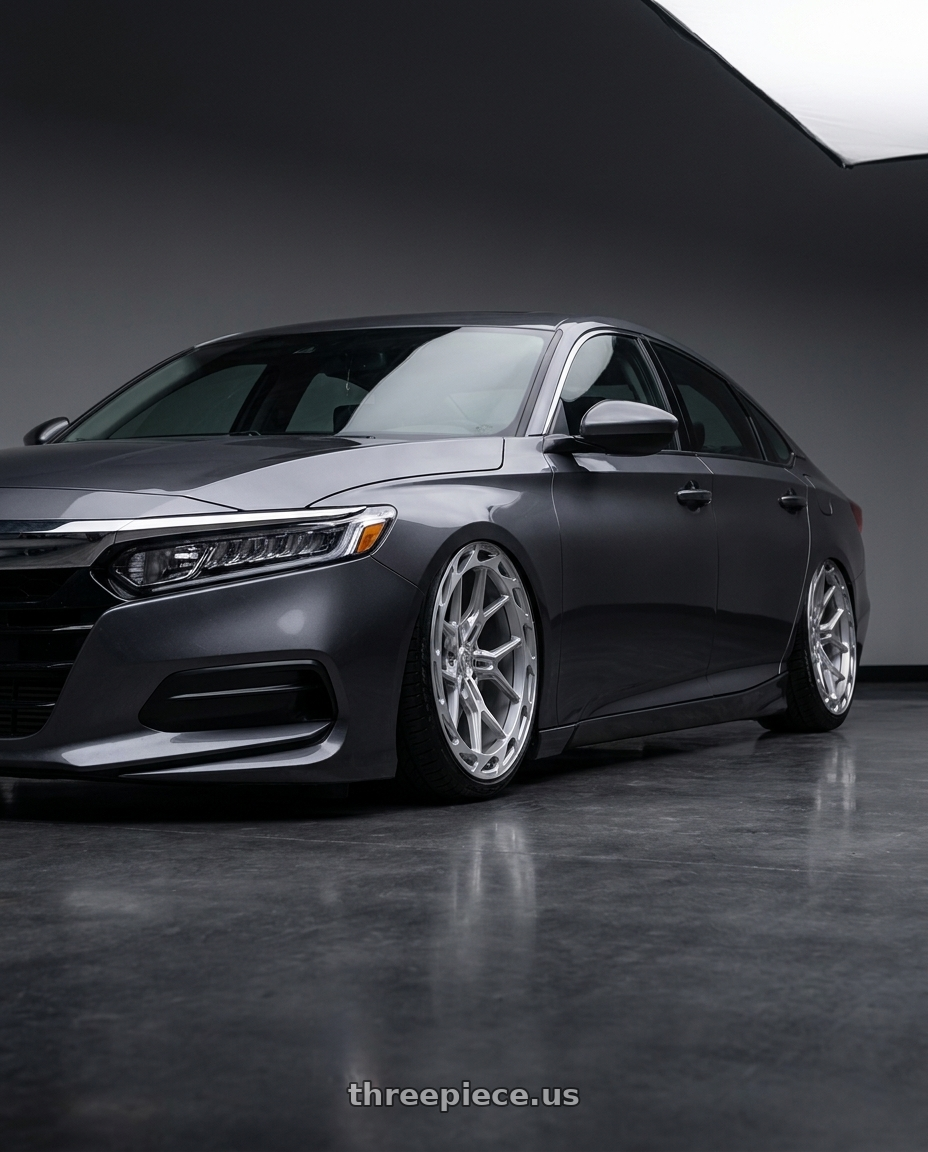 2019 honda accord lx with Rohana RFX19 5x114.3 20x9 +22 Machine Silver wheels