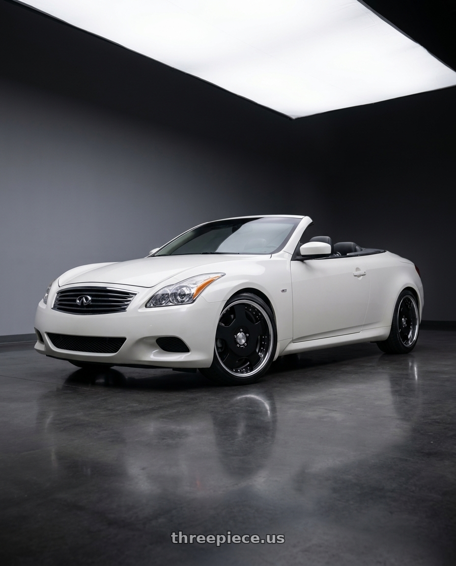 2009 Infiniti G37 convertible with Work Lanvec Ld1 5x114.3 19x9.5+45 A Disk Black wheels