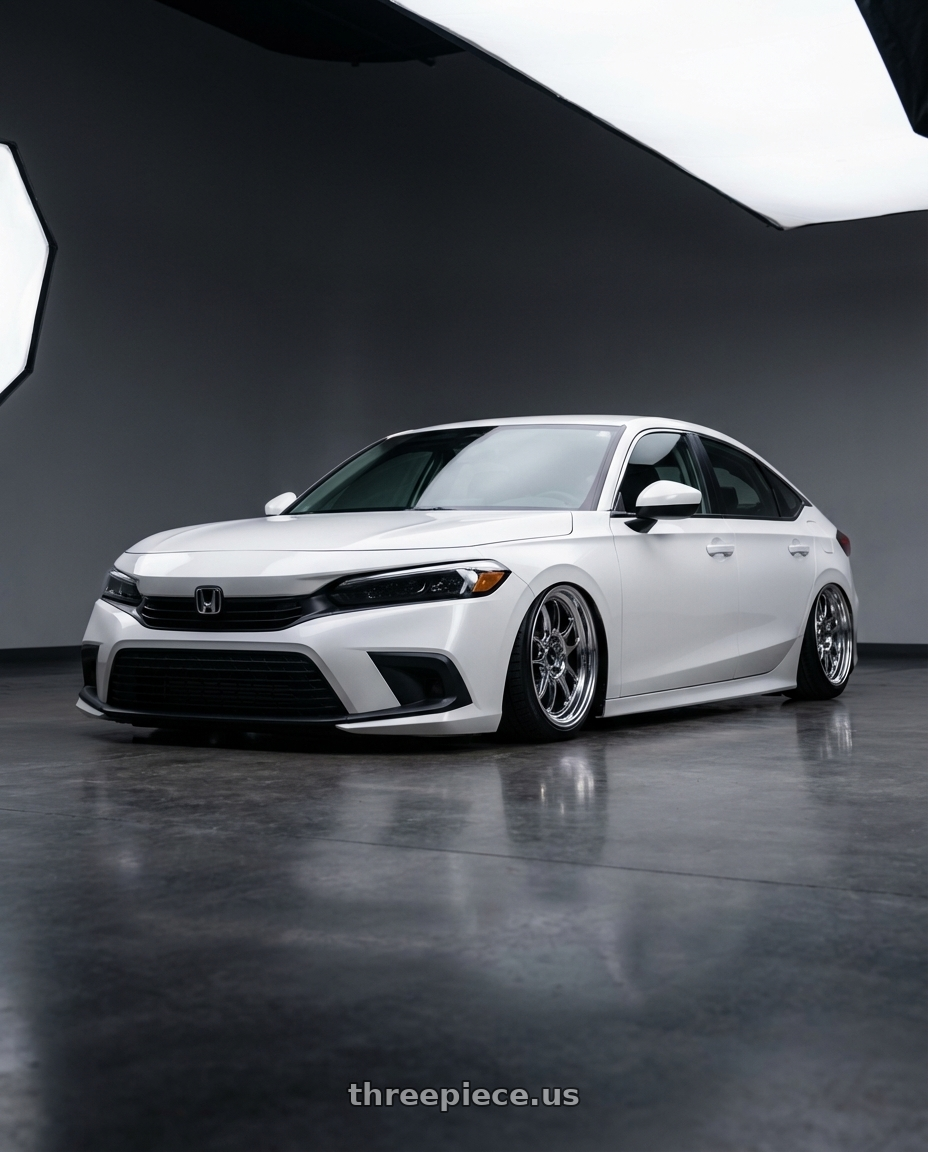 2024 Honda Civic with Konig Countergram 5x114.3 19x11+18 Hyper Chrome / Machined Lip wheels