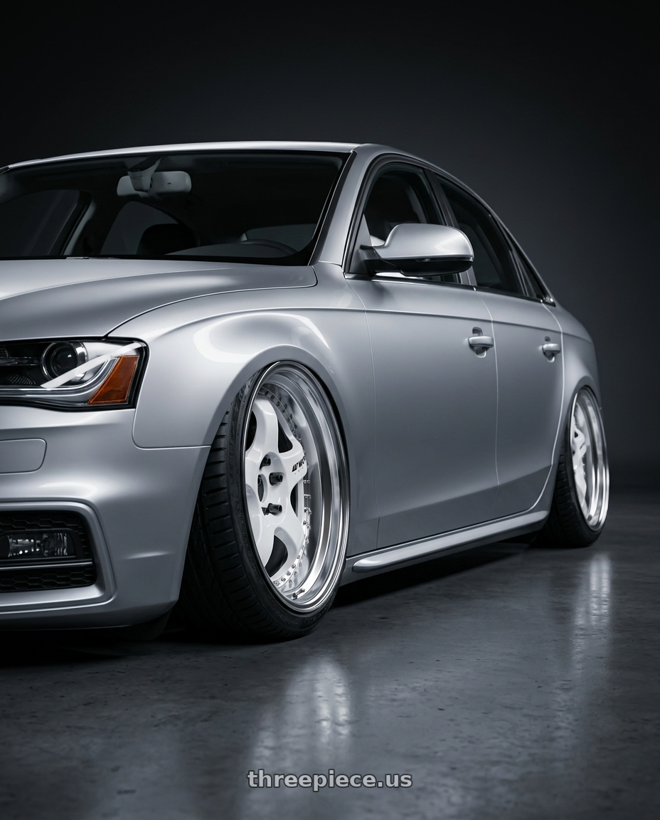 2016  Audi A4  with Work Meister S1 3P 5x112 18x8.5+35 L Disk White wheels