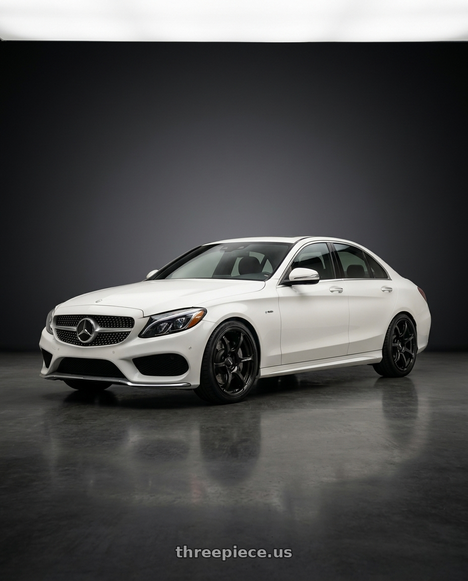 2015 Mercedes Benz W205 C450 4Matic with Advan RGIII 5x112 18x8+50 Gloss Black wheels