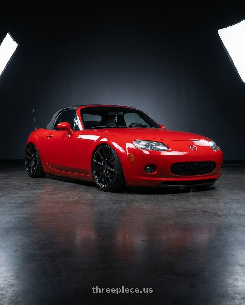 2012 Mazda MX-5 Miata NC with Niche 1PC M117 MISANO 5X114.3 17X8 +40 MATTE BLACK wheels