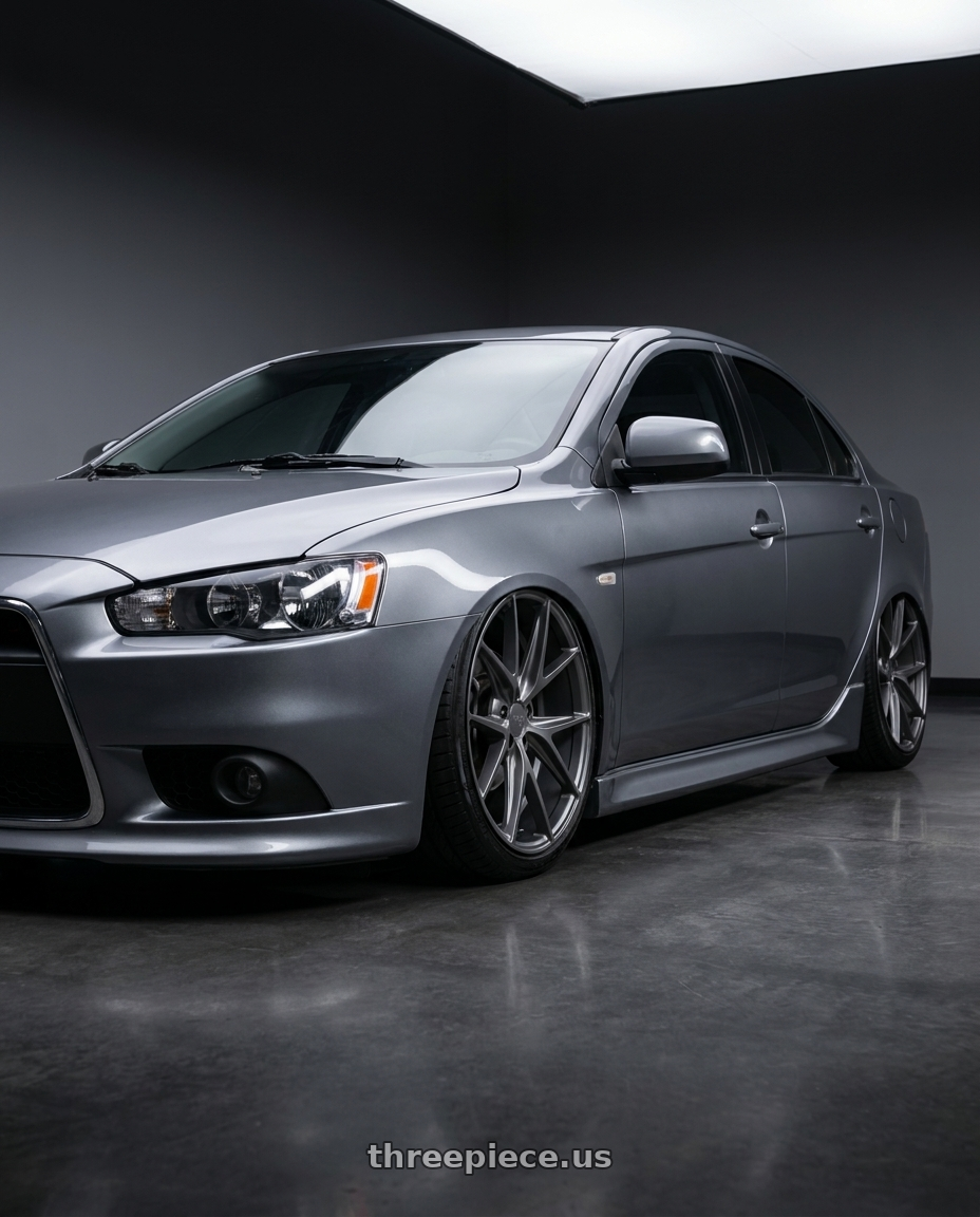 2014 Mitsubishi Lancer Ralliart with Niche 1PC M116 MISANO 5X114.3 18X9.5 +40 MATTE GUN METAL wheels