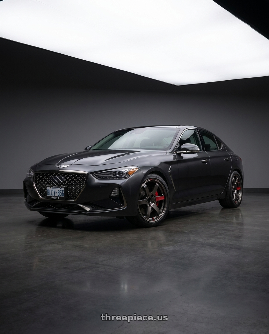 2019 Genesis G70 with Volk Racing TE37 Saga SL 5x114.3 18x8.5+45 Pressed Graphite wheels