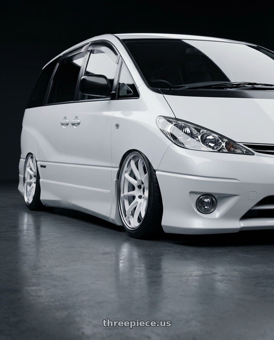 2000 estima acr30w with Work Zr10 2P 5x114.3 19x8.0 +38 Azure White wheels