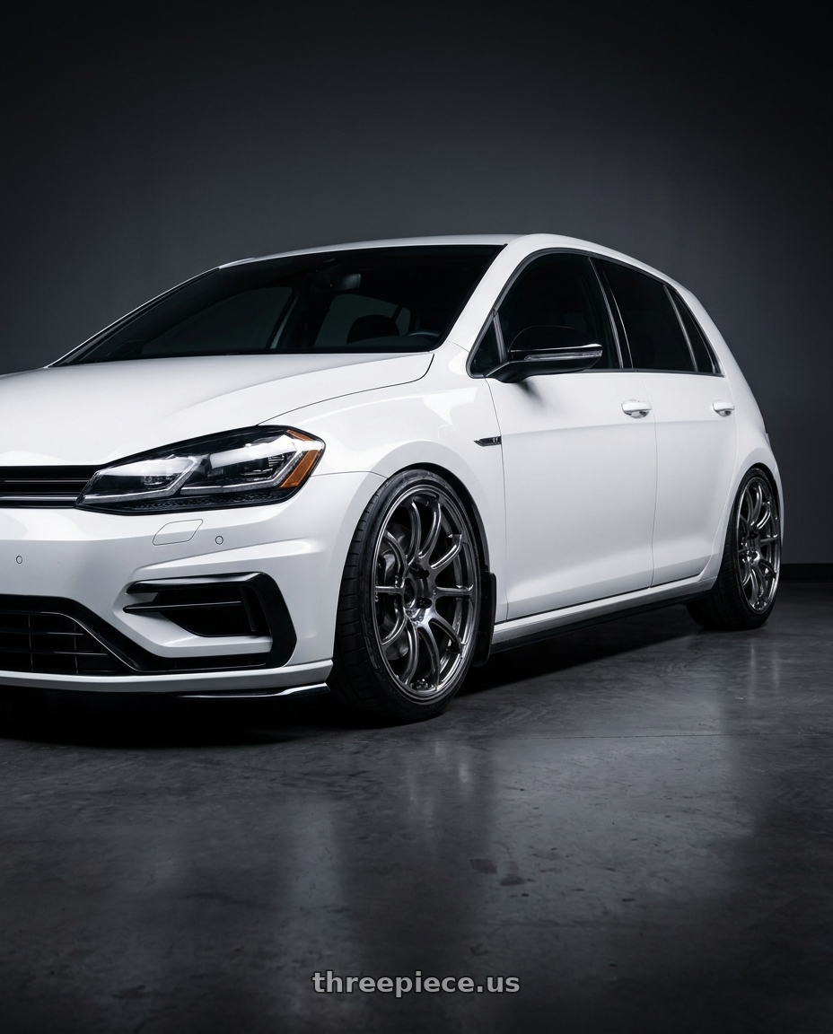 2019 Volkswagen Golf R 7 with Advan Racing RZ-F2 5x112 18x8.5 +44 HYPER PLATINUM BLACK wheels