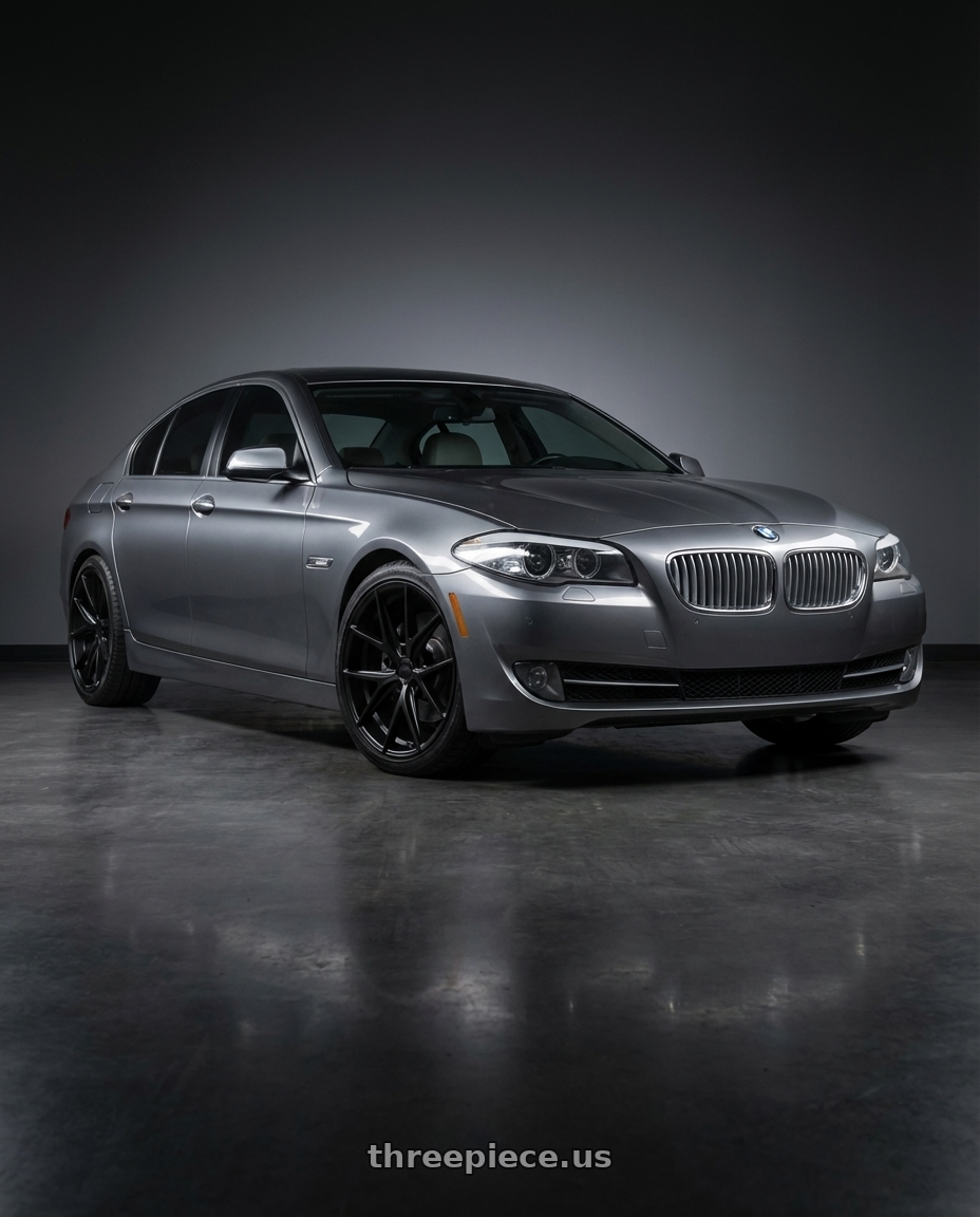 2016 BMW 5 Series F10 with Niche 1PC M117 MISANO 5X120 19X8.5 +35 MATTE BLACK wheels