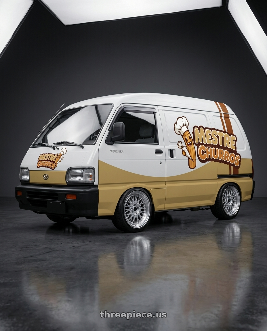 towner  cargo 1997  adesivada churros, com logomarca no capô e atrás acompanhando as faixa with ARC AR1 5x120 17x8.5  +35 Silver Machine Face Lip Chrome Rivet wheels