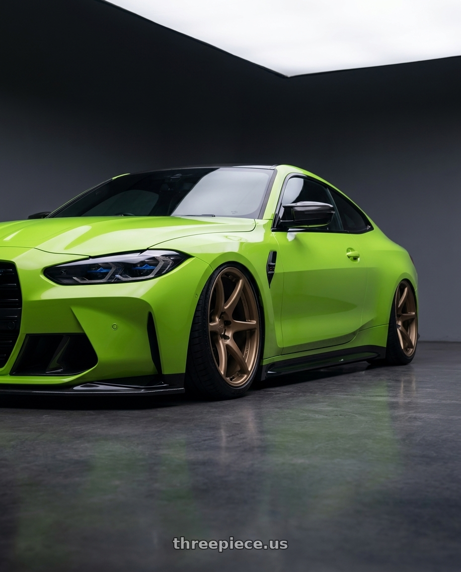 2024 BMW M4 G82 with Kansei K11B Tandem 5X112 19x10.5 22 Bronze wheels