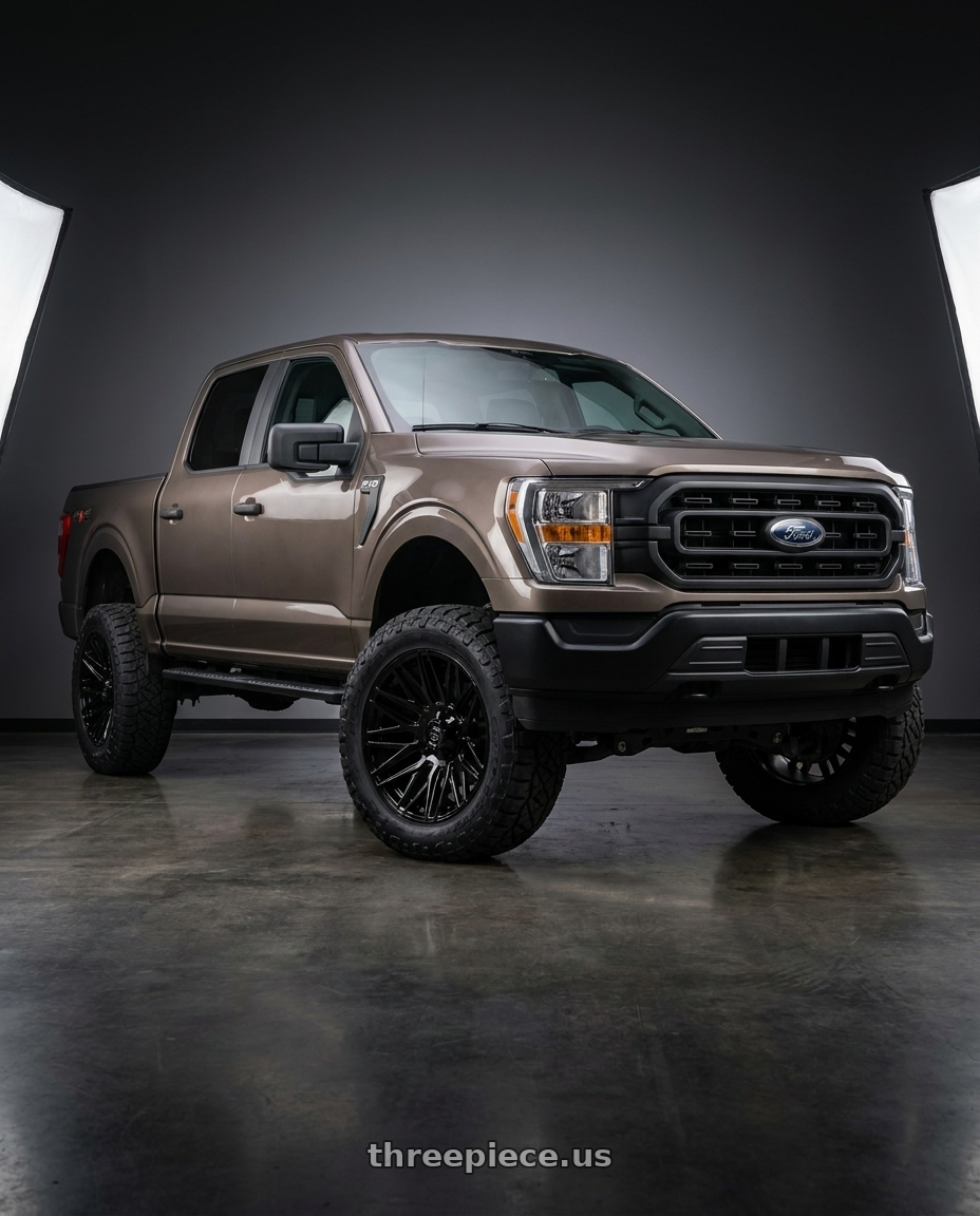 2013 Ford F-150 with Gear Off Road 770B 6X135/6x139.7 22x12 -44 GLOSS BLACK wheels