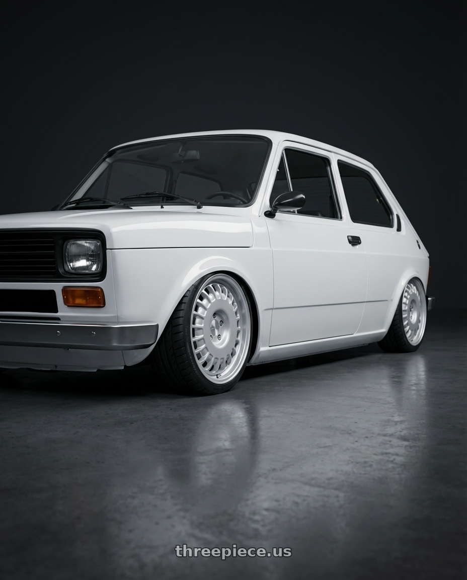 1979 fiat 147 with Rotiform RC205 PMF 5X112 18x8.5 +35 GLOSS SILVER wheels