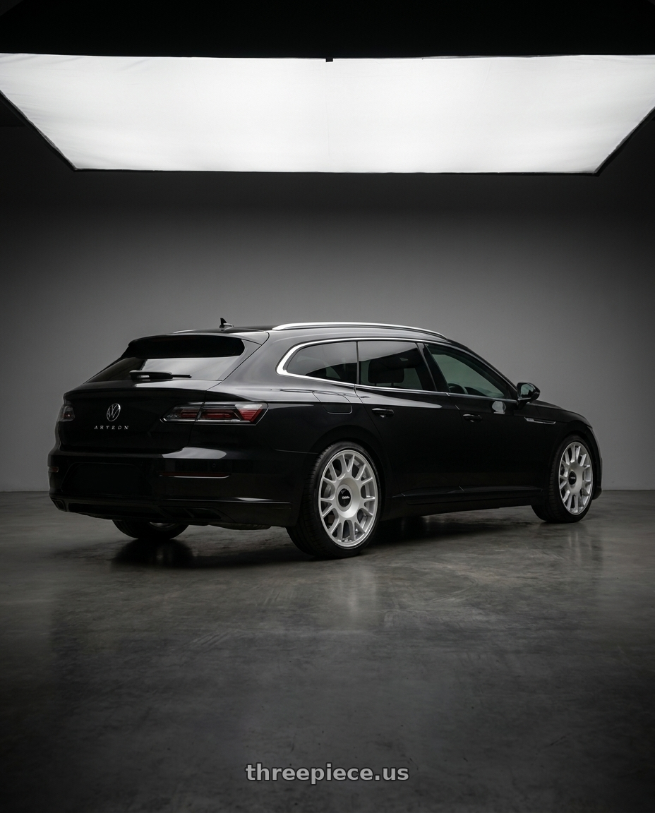 2022 Volkswagen Arteon  with Rotiform 1PC R188 TUF-R 5X112 19X8.5 +45 SILVER wheels rear three quarter view meaty tires