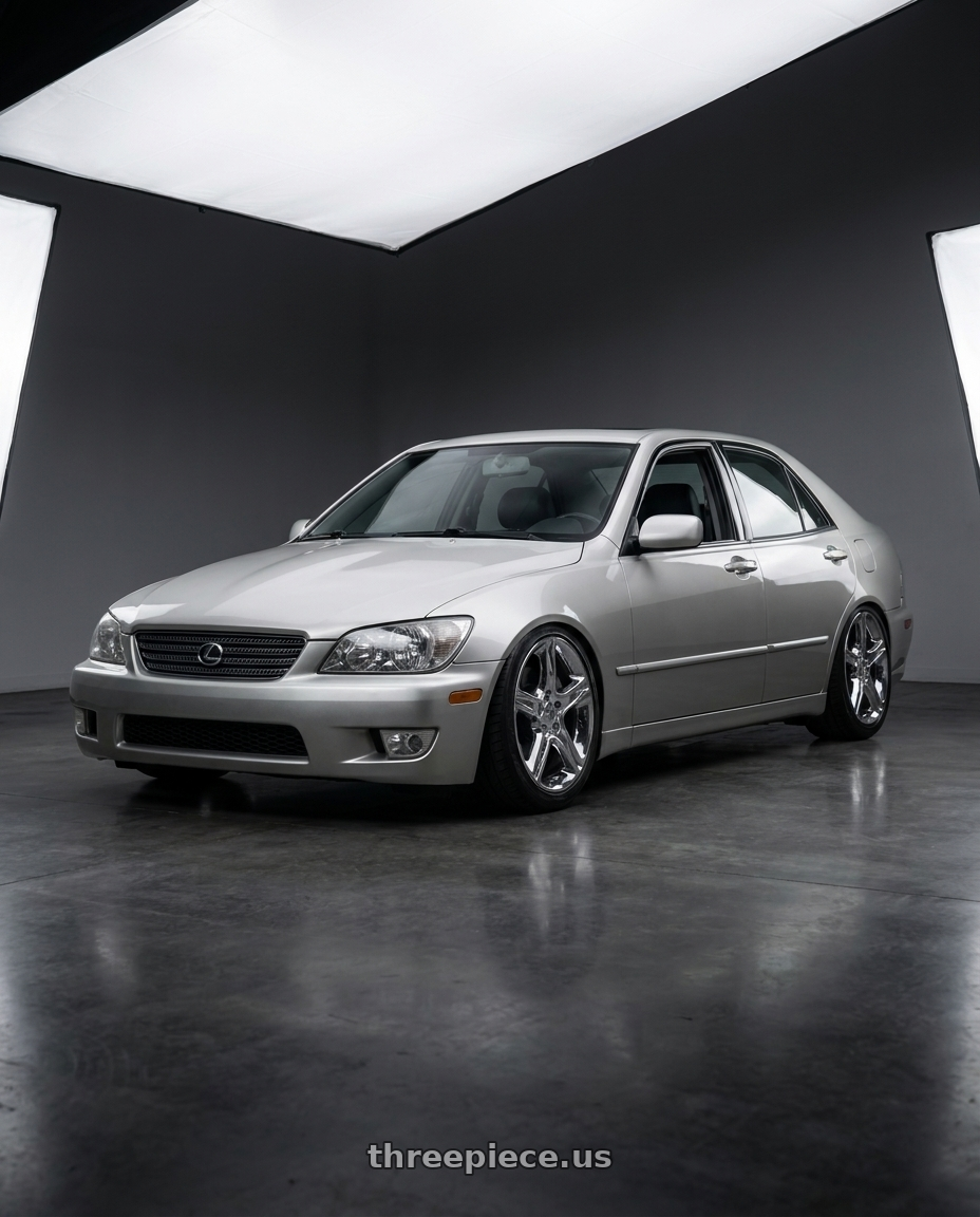 2001 Lexus is300 silver with OE Wheels LX01 5x114.3 17x7+50 Chrome wheels