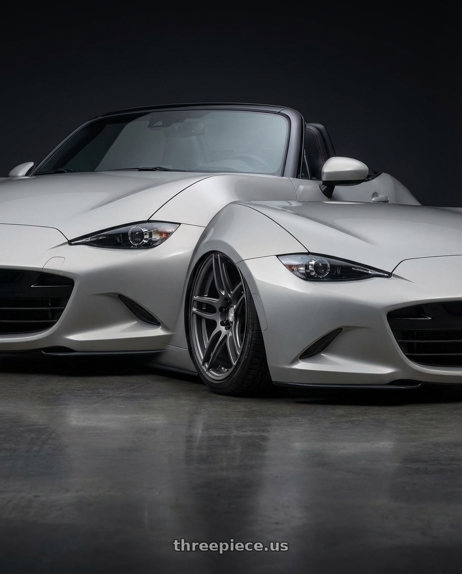 2021 Mazda MX-5 Miata ND with Niche 1PC M105 NR6 5X114.3/5X120 17X7.5 +45 MATTE GUN METAL wheels