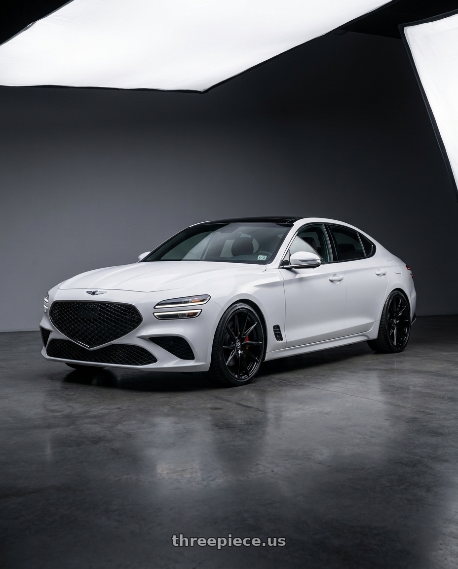 2022 Genesis G70 with Brada Wheels CX2 5x112 19x10 +25 Gloss Black wheels