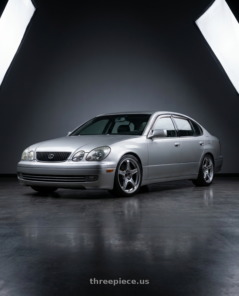 2001 lexus gs300 with Ssr Gtx03 5x114.3 18x9.5+38  PLATINUM SILVER wheels