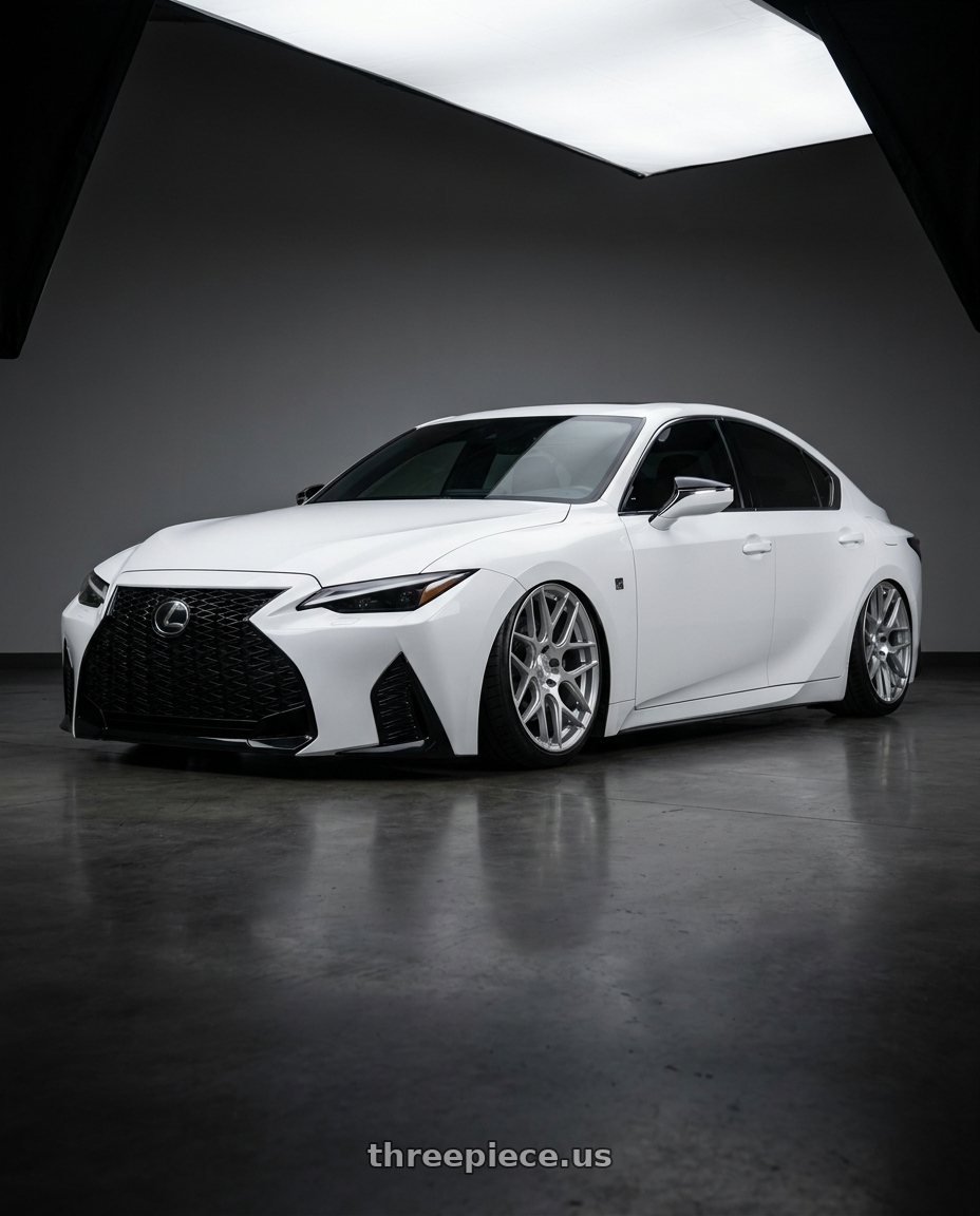 2024 Lexus IS 350 with Aodhan AFF2 5x114.3 19x9.5+35 Gloss Silver Machined Face wheels