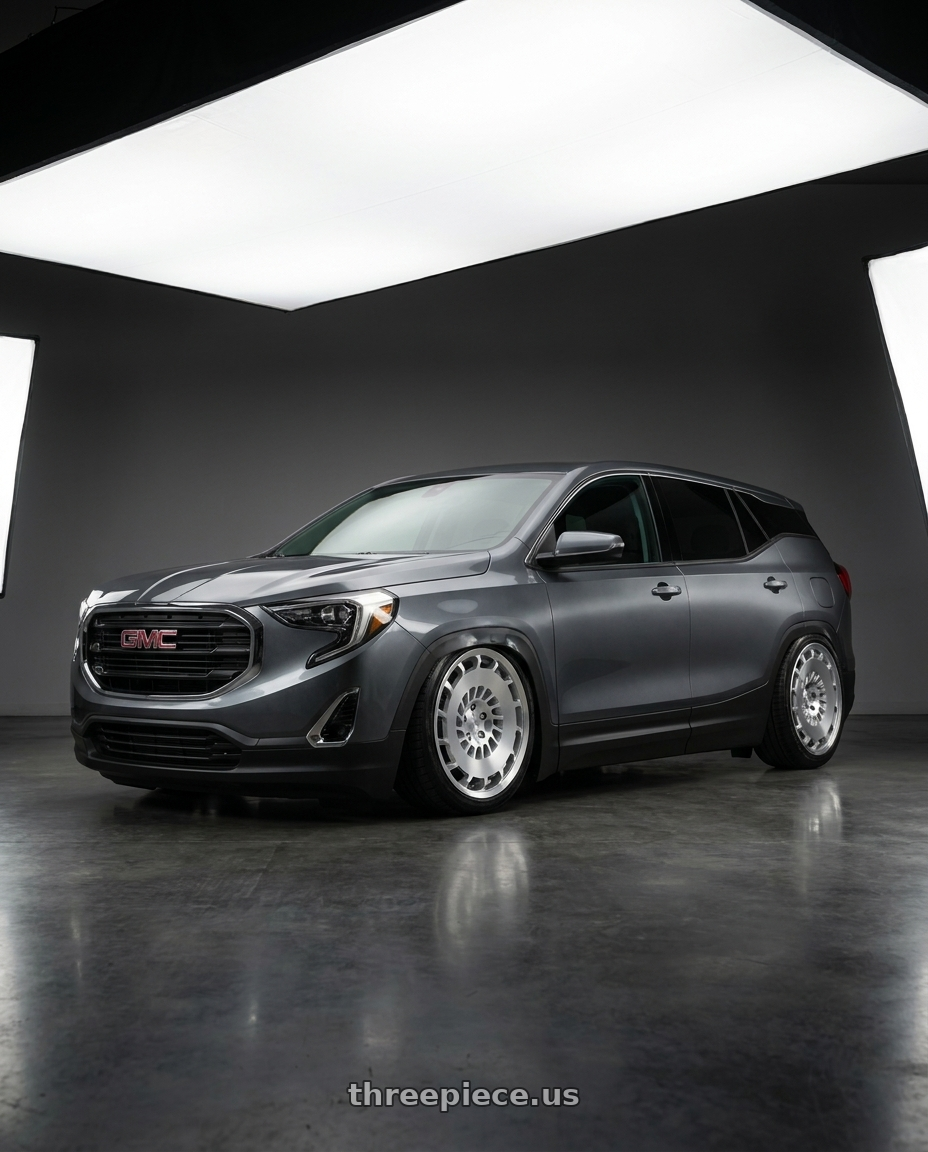 2019 Gmc terrain with Rotiform 1PC R135 CCV 5X112 18X8.5 +45 GLOSS SILVER MACHINED wheels