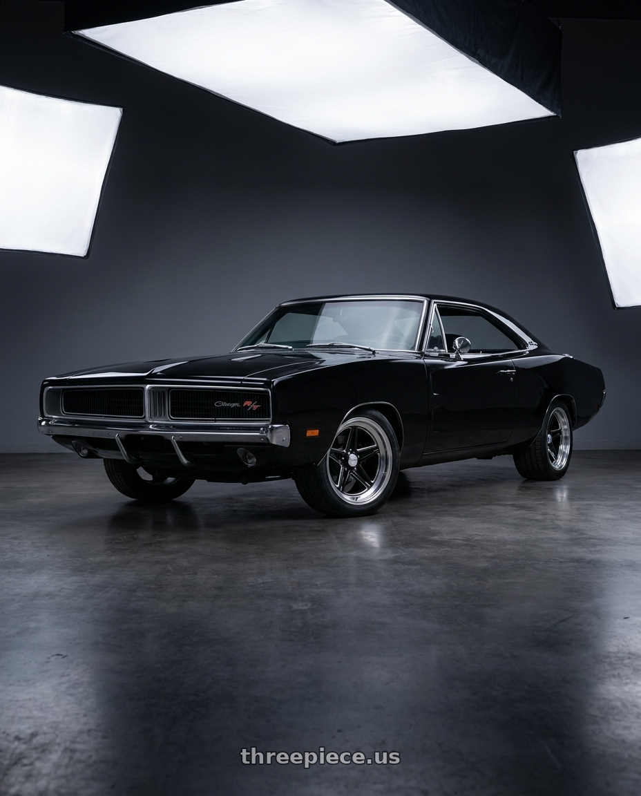 1970 dodge charger with American Racing Vintage VN514 GROOVE 5X114.3 18X10 0 GLOSS BLACK W/ DIAMOND CUT LIP wheels