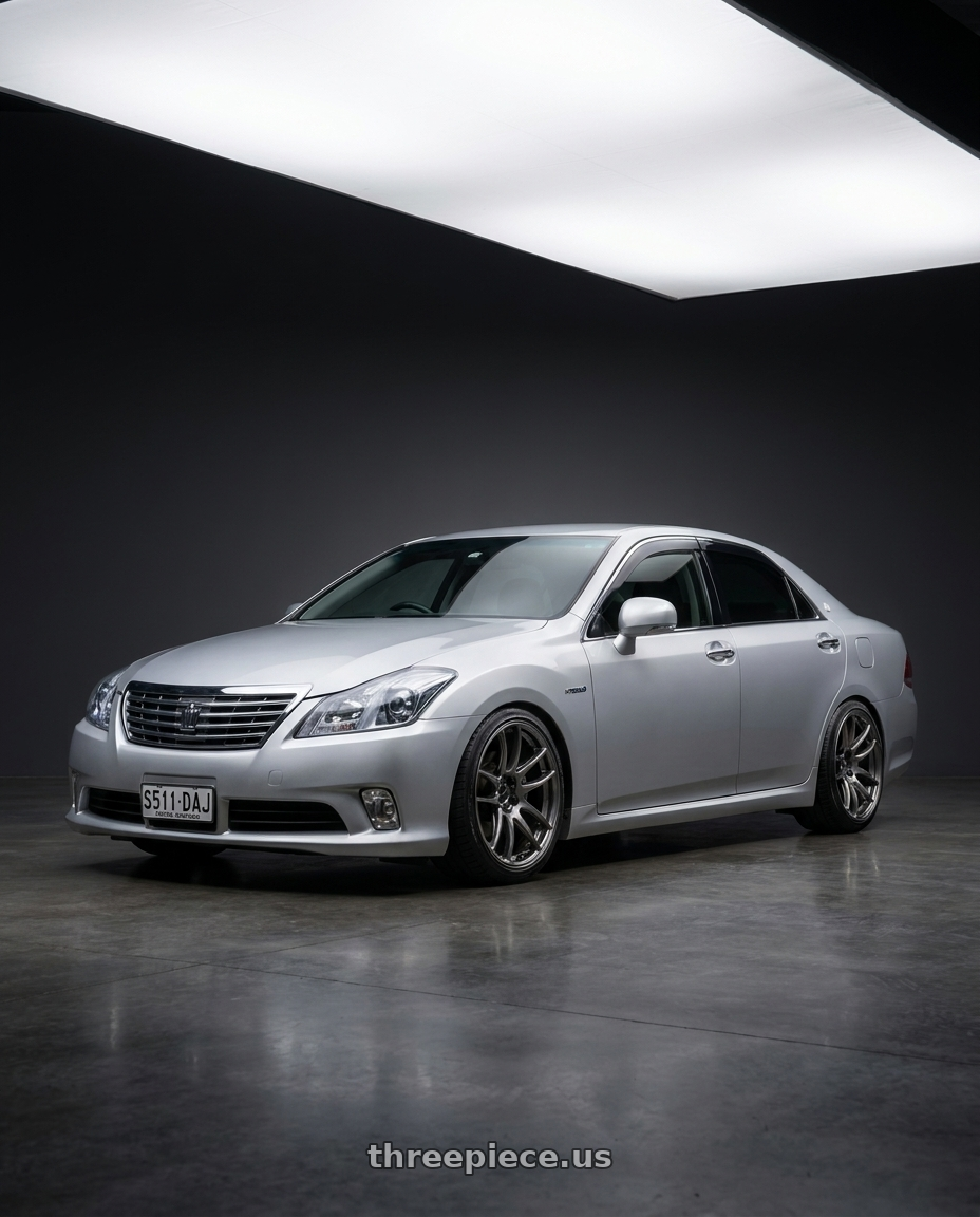 2010 Toyota Crown with WORK Emotion CR Shigoku 5x114.3 19x9.5 +38 Glow Gunmetal GGM wheels