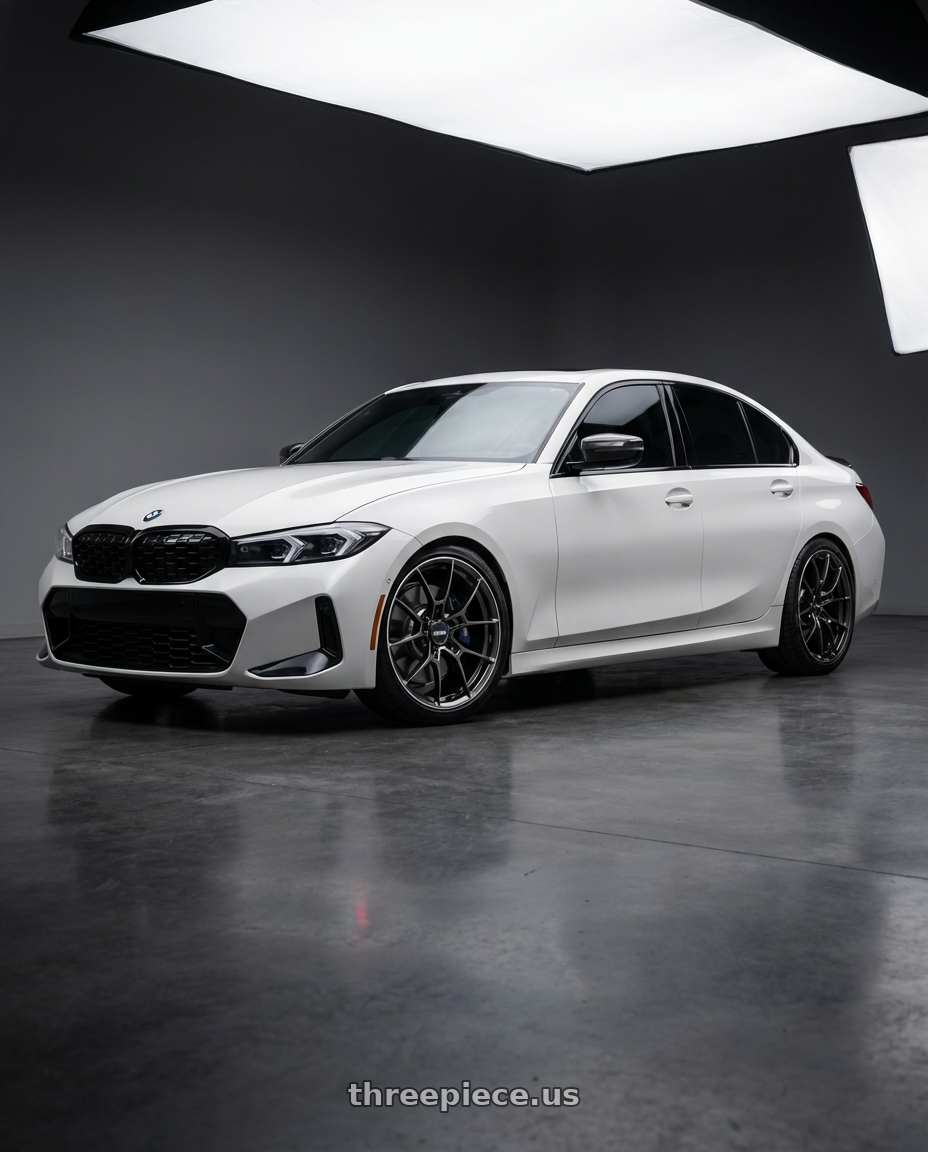 2024 BMW M340i with Volk Racing G025 5x112 19x9.5 +25 SHINING BLACK METAL/ RIM EDGE DC wheels