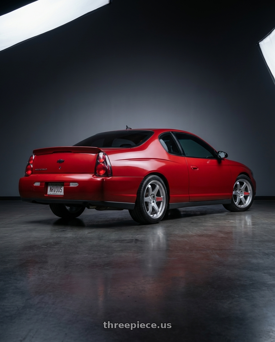 2006 Monte Carlo LT with Volk Racing TE37SL 5x112 19x9.5 +22 DIAMOND SILVER wheels rear three quarter view square tires