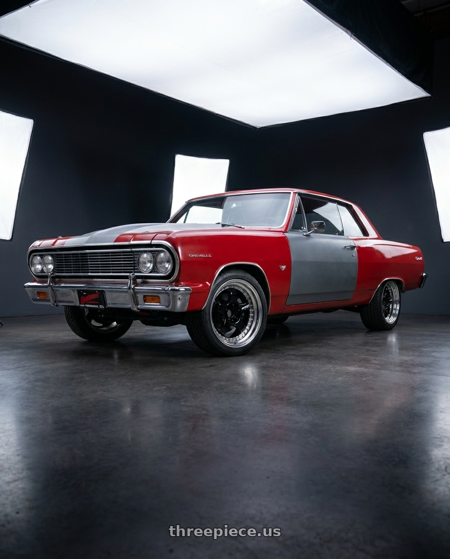 1964 Chevrolet chevelle ss with Work Meister S1 3P 5x120.65 18x7.5+10 L Disk Black wheels
