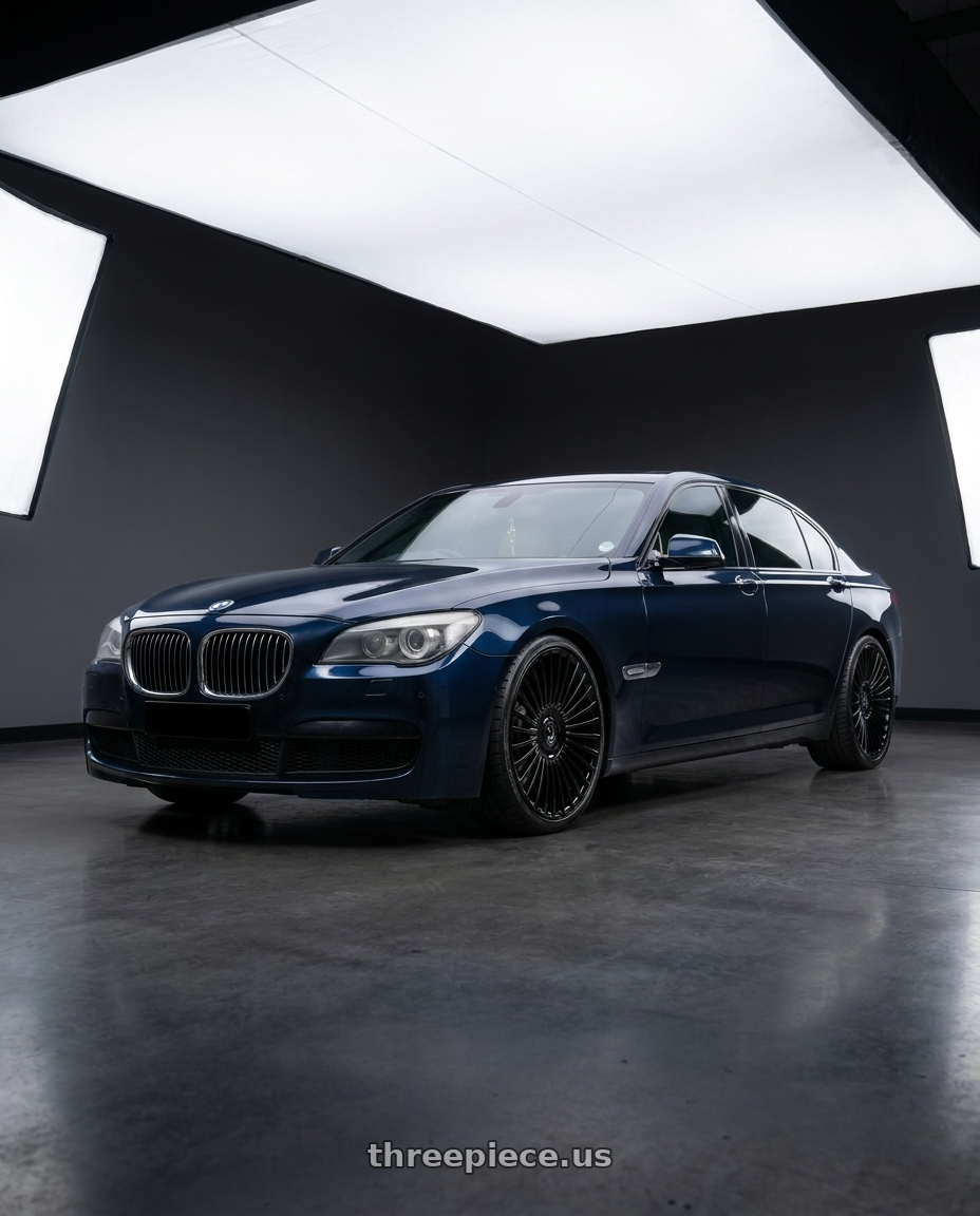 2012 bmw 740i with DOLCE LUXURY TRENTO 5x112/5x114.3 22x9 +35 Glossy Black wheels