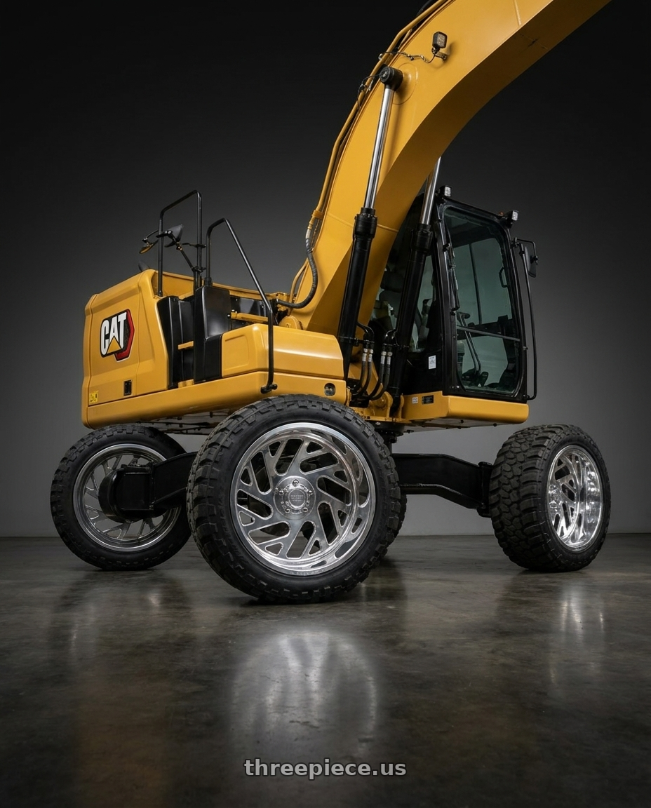 2021 cat 320gc with Carolina Forged Florence 5x135 20x12 -44 High Polish wheels