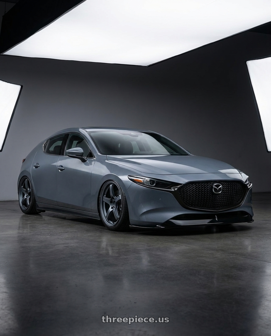 2023 Mazda Mazda3 Turbo with Gram Lights 57CR 5x114.3 18x9.5+22 Gunblue II wheels
