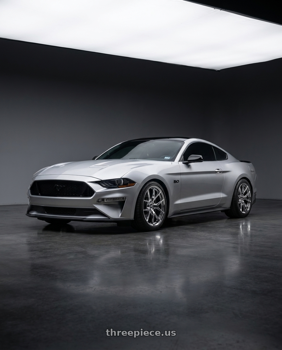 2021 Ford Mustang gt with ESR Wheels RF2 5x114.3 18x8.5 +30 Vacuum Chrome wheels