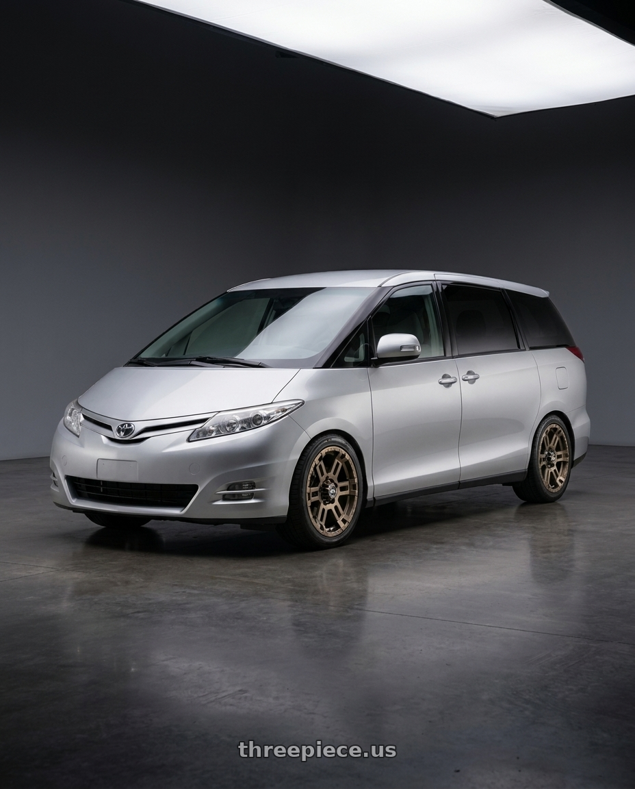 2015 Toyota Previa with Enkei Commander 5x127 18x8.5+20 Bronze wheels