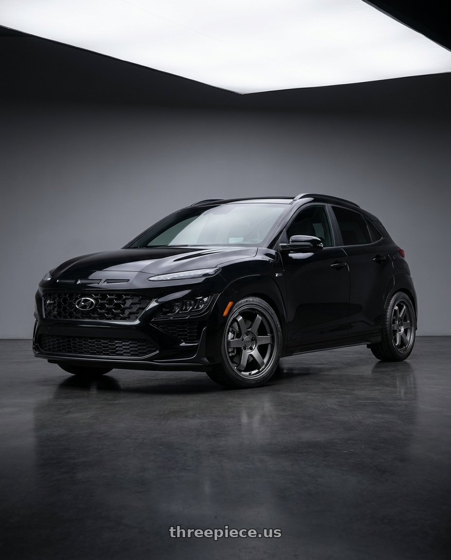 2022 Hyundai Kona N-line with KATANA RACING KR08 5x114.3 18x8 +40 Glossy GunMetal wheels